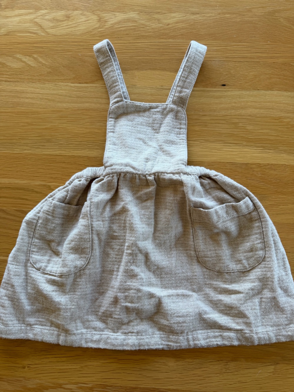 Zara Neutral Beige Knit pinafore dress